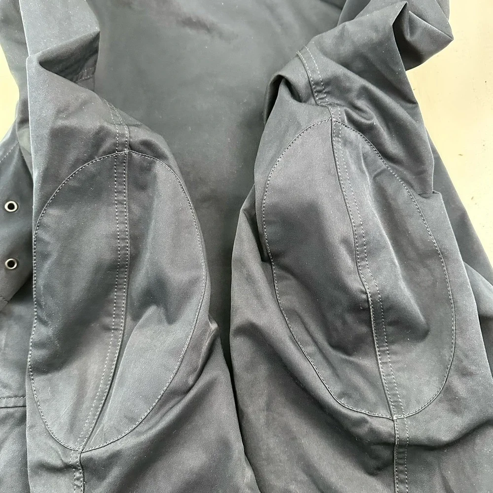 Banana Republic Field Jacket Men Large Navy Blue Chore Barn Corduroy Collar Hood